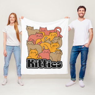 Schattigee Katten Design - Schattige Cat Art Fleece Deken
