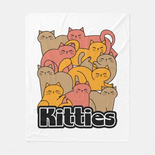 Schattigee Katten Design - Schattige Cat Art Fleece Deken (Voorkant)