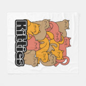Schattigee Katten Design - Schattige Cat Art Fleece Deken (Voorkant (Horizontaal))