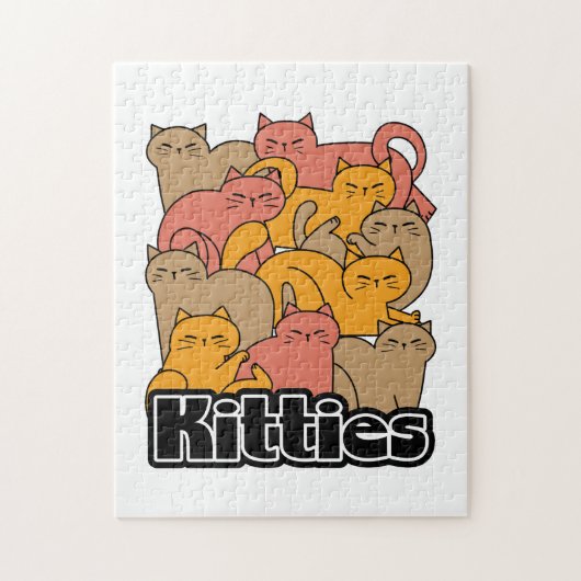 Schattigee Katten Design - Schattige Cat Art Legpuzzel (Verticaal)