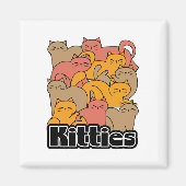 Schattigee Katten Design - Schattige Cat Art Magneet (Voorkant)