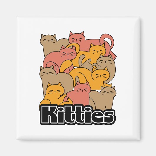 Schattigee Katten Design - Schattige Cat Art Magneet (Voorkant)