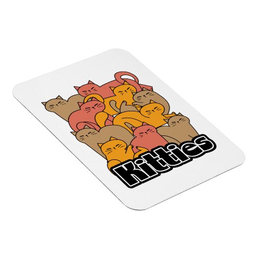 Schattigee Katten Design - Schattige Cat Art Magneet (Rechterzijde)