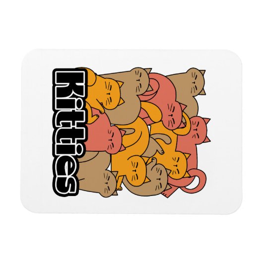 Schattigee Katten Design - Schattige Cat Art Magneet (Horizontaal)