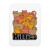 Schattigee Katten Design - Schattige Cat Art Magneet (Verticaal)