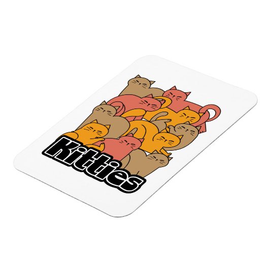 Schattigee Katten Design - Schattige Cat Art Magneet (Linkerzijde)
