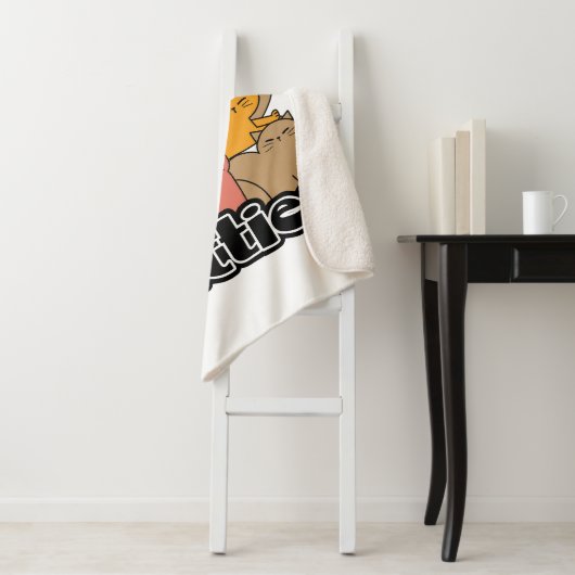 Schattigee Katten Design - Schattige Cat Art Sherpa Deken (In situ)