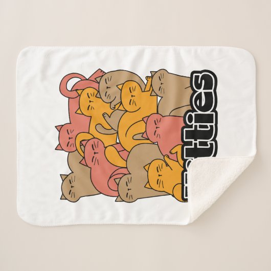 Schattigee Katten Design - Schattige Cat Art Sherpa Deken (Voorkant (horizontaal))