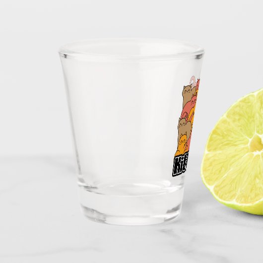 Schattigee Katten Design - Schattige Cat Art Shot Glas (Links)