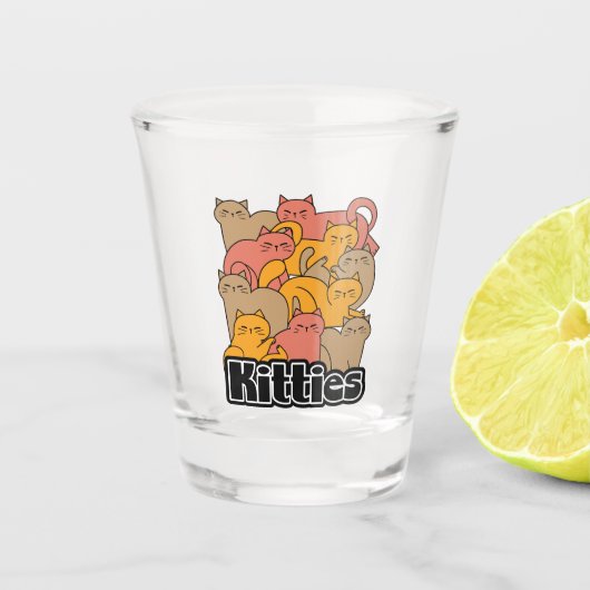 Schattigee Katten Design - Schattige Cat Art Shot Glas (Voorkant)