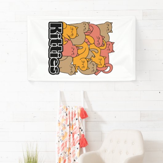 Schattigee Katten Design - Schattige Cat Art Spandoek (Insitu)