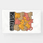 Schattigee Katten Design - Schattige Cat Art Spandoek (Horizontaal)