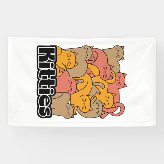 Schattigee Katten Design - Schattige Cat Art Spandoek (Horizontaal)