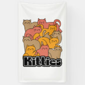 Schattigee Katten Design - Schattige Cat Art Spandoek (Verticaal)