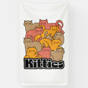 Schattigee Katten Design - Schattige Cat Art Spandoek