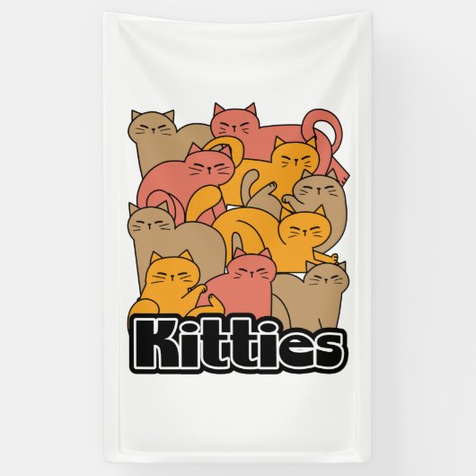 Schattigee Katten Design - Schattige Cat Art Spandoek (Verticaal)