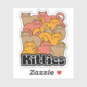 Schattigee Katten Design - Schattige Cat Art Sticker (Vel)