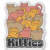 Schattigee Katten Design - Schattige Cat Art Sticker (Voorkant)