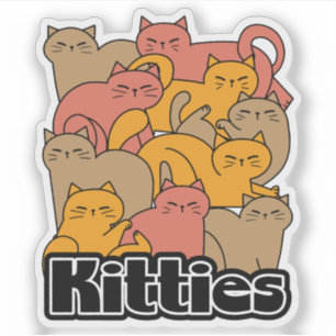 Schattigee Katten Design - Schattige Cat Art Sticker