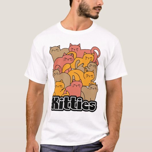 Schattigee Katten Design - Schattige Cat Art T-shirt (Voorkant)