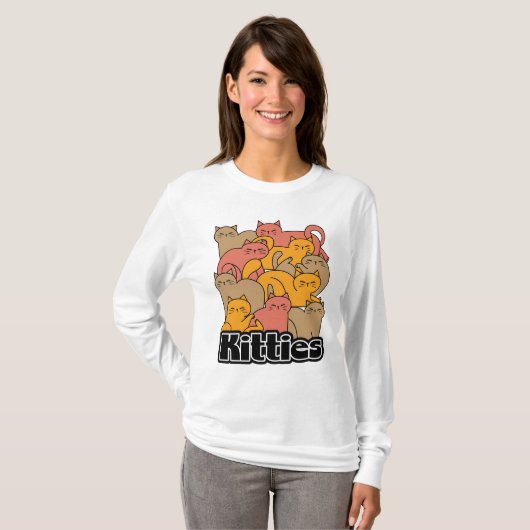 Schattigee Katten Design - Schattige Cat Art T-shirt (Voorkant volledig)