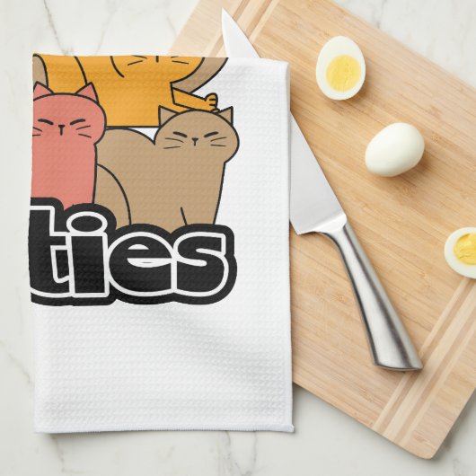 Schattigee Katten Design - Schattige Cat Art Theedoek (Quarter Fold)