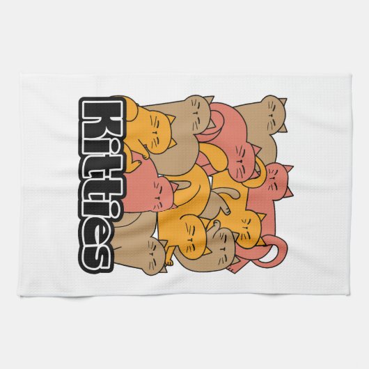 Schattigee Katten Design - Schattige Cat Art Theedoek (Horizontaal)