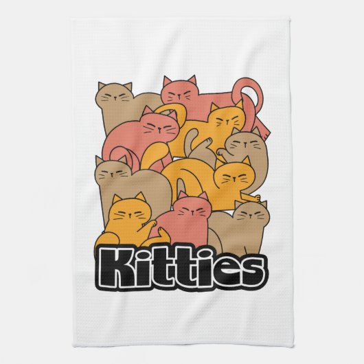 Schattigee Katten Design - Schattige Cat Art Theedoek (Verticaal)