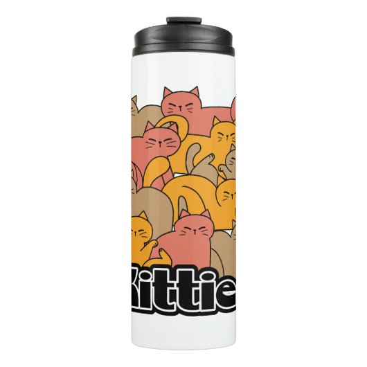 Schattigee Katten Design - Schattige Cat Art Thermosbeker (Voorkant)