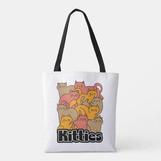 Schattigee Katten Design - Schattige Cat Art Tote Bag (Achterkant)