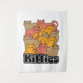 Schattigee Katten Design - Schattige Cat Art Wandkleed (Voorkant)