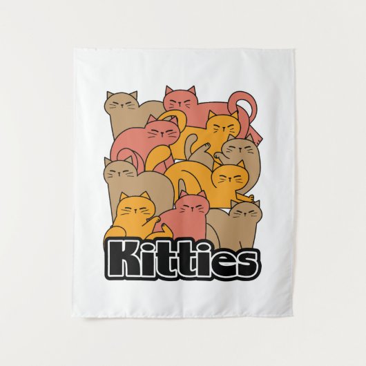 Schattigee Katten Design - Schattige Cat Art Wandkleed (Voorkant)