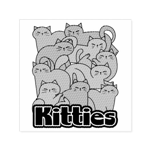 Schattigee Katten Design - Schattige Cat Art Zelfinktende Stempel (Design)