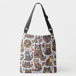 Schattigee Katten Doodle Cross Body Bag Crossbody Tas