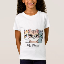 Schattigee katten dragen bril Mijn vriend Verander T-shirt