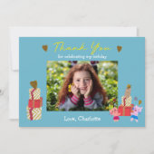 Schattigee katten en cadeaus Blue Kids Verjaardags Bedankkaart (Voorkant)