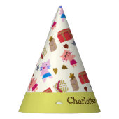 Schattigee katten en Cadeaus Geel Groene Kinderen Feesthoedjes (Links)