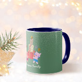 Schattigee katten en cadeaus mos groene kerst mok