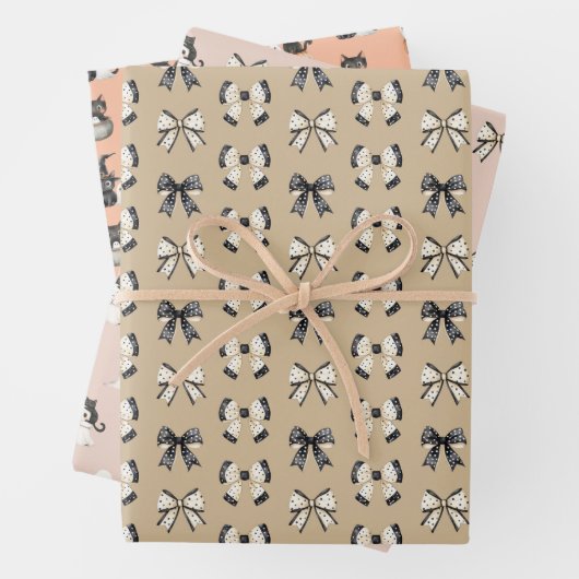 Schattigee katten en geesten Halloween Inpakpapier Vel (In situ)