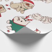 Schattigee katten en honden Kerstmis Cadeaupapier (Hoek)