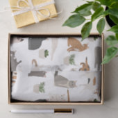 Schattigee katten en huis Planten Decoupage Tissuepapier (Geschenk)