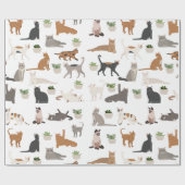 Schattigee katten en Planten Cadeaupapier (Vlak)