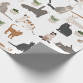 Schattigee katten en Planten Cadeaupapier (Hoek)