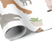 Schattigee katten en Planten Cadeaupapier (Rol Hoek)