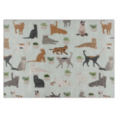 Schattigee katten en Planten Snijplank (Voorkant)