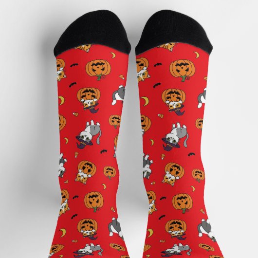 Schattigee katten en pompoenen Halloween Sokken (Top)