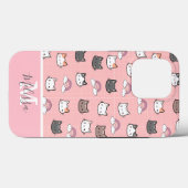 Schattigee katten en regenboogmonogram Case-Mate iPhone case (Achterkant (horizontaal))