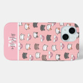 Schattigee katten en regenboogmonogram Case-Mate iPhone case (Achterkant (horizontaal))