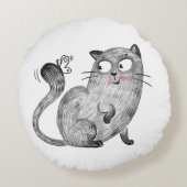 Schattigee katten en vlinders rond kussen (Achterkant)