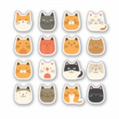 Schattigee katten expressie Sticker (Voorkant)